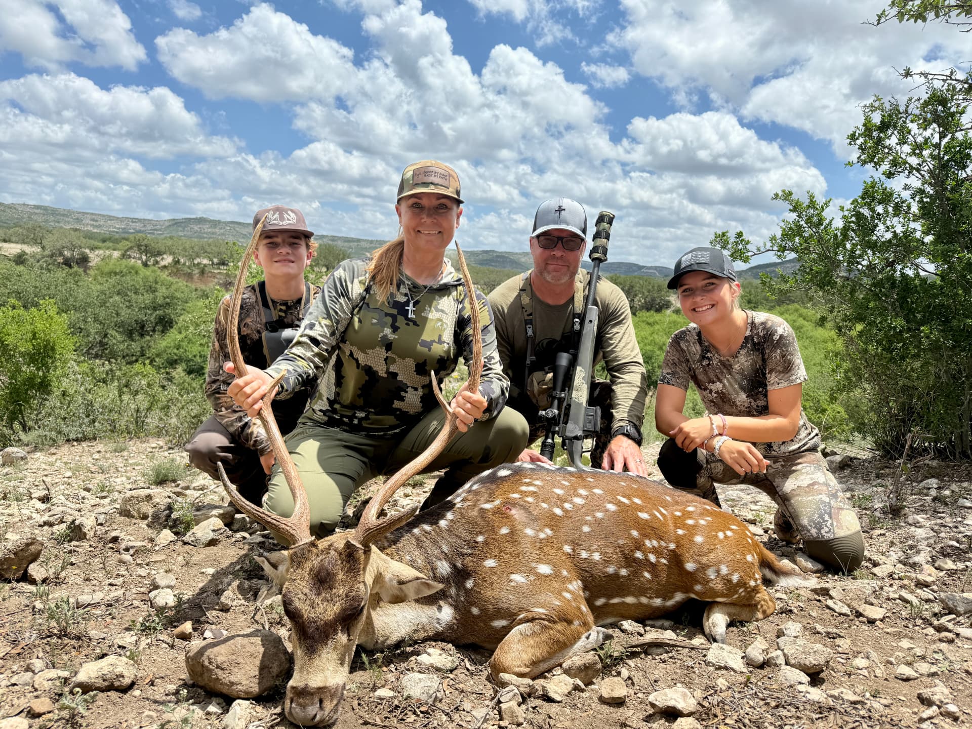The Irons & Antlers family outdoors